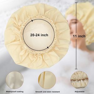 Gran oferta, gorro <span class=keywords><strong>de</strong></span> ducha <span class=keywords><strong>de</strong></span> <span class=keywords><strong>baño</strong></span> extra grande <span class=keywords><strong>de</strong></span> satén sólido, gorro <span class=keywords><strong>de</strong></span> <span class=keywords><strong>baño</strong></span> impermeable <span class=keywords><strong>de</strong></span> una sola capa con logotipo personalizado - Product Image 3