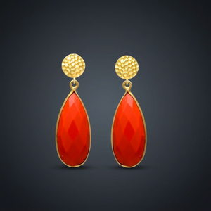 Pendientes Colgantes Hechos a Mano en Oro con Gema de Corte Esmeralda, Estilo Étnico Boho para Compromiso - Product Image 3
