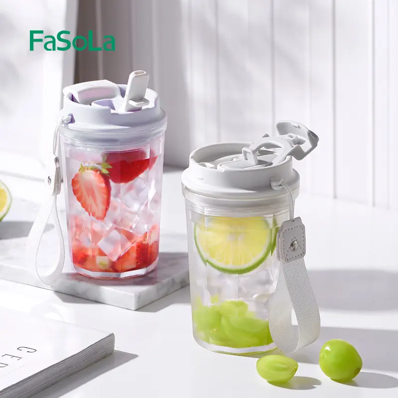 FaSoLa 2 in 1 트라이탄 BPA 프리 460ml 젖병 15.5oz 누출 방지 음주 스포츠 물병 피트니스 체육관