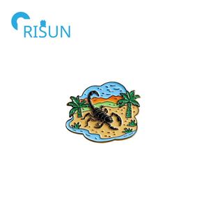 Fabrication personnalisée émail or scorpion épingle insigne toxique désert scorpion épinglette bijoux cadeaux animaux mer nourriture broche broche - Product Image 6