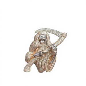 Meilleures ventes, prix d'usine, ensemble de bijoux hip-hop plaqué argent, charmes en moissanite, entièrement serti, style rappeur, cadeau pour homme, Puprpose - Product Image 1