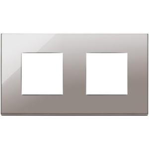 Placca 4M (2+2) Int71 Cromo Nero Wall <b>Switch</b> Panel 16.8x9.7cm - Product Image 1