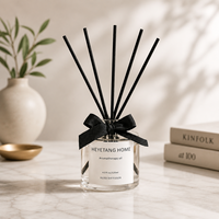 Bouteille diffuseur de parfum personnalisée de luxe 100ml 150ml transparente/givrée |   Verre cylindrique à fond épais imprimé en sérigraphie |   Xuzhou