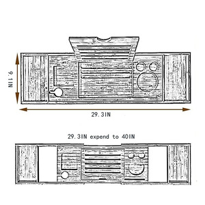 Bathtub tray, bamboo bathroom expandable bathroom accessories, luxury spa <b>table</b>, reading <b>laptop</b> - Product Image 1