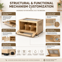 Boîte de reproduction pour animaux de compagnie en bois massif, cage de habitat pour cailles et hamsters, villa