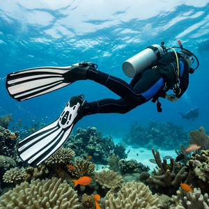 Aletas de Buceo Largas con Talón Abierto Aloma, con Correa de Resorte, Material TPR, Aletas Profesionales para Buceo Libre y Pesca Submarina - Product Image 4