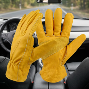 Guantes de Trabajo de Cuero de Grano Superior Resistentes a la Electrónica Estática, Anti-corte, Anti-calor, Protección Contra Impactos, 7 oz, Textura Lisa, Uso General - Product Image 2