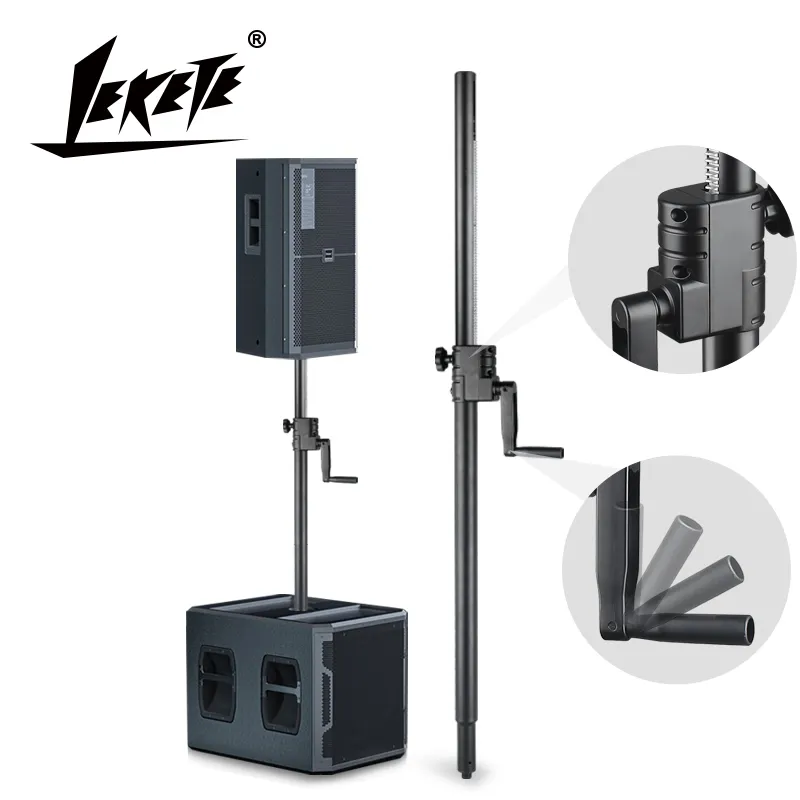 LEKETE LKT-750 supporto per altoparlante a manovella professionale suono da palcoscenico altoparlante in metallo pieno staffa subwoofer asta di supporto