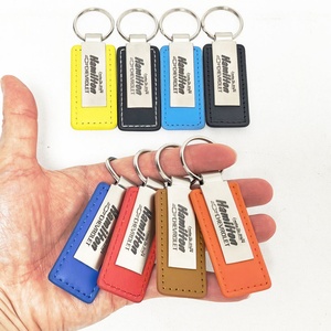 Car Leather Keyring Manufacturer Wholesale Key <b>Chain</b> Custom Brand Logo <b>Name</b> Souvenir Promotional PU Leather Keychain - Product Image 1
