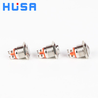 Interrupteur à bouton-poussoir intelligent mécanique HUSA de haute qualité IP65, 16mm-22mm, 1NC, marche/arrêt, 2 bornes à vis, métal, AC250V, pour appareils électroménagers