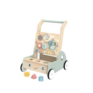 Trotteur en bois <span class=keywords><strong>2</strong></span> en 1 Centre d'activités multifonctionnel Chariot à tirer et à pousser pour l'apprentissage de la marche pour bébé - Product Image 1