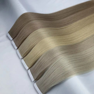 Extensiones de Cabello Humano Virgen Ruso de Color Claro, Inyectadas, Sin Costuras, con Cutícula Alineada, para Cinta Adhesiva Delgada, Venta al por Mayor - Product Image 1