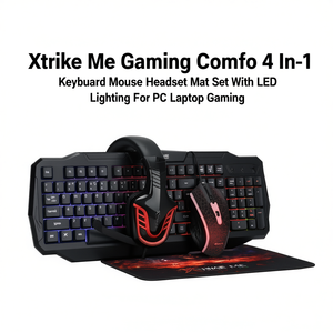 Xtrike Me <b>Gaming</b> Combo 4 In 1 Keyboard Mouse Headset Mat Set With Led <b>Lighting</b> For Pc Laptop <b>Gaming</b> - Product Image 2
