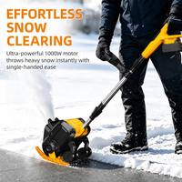 Souffleuse à neige électrique transfrontalière à batterie au lithium, 50 CV, à moteur à balais, pour usage domestique, pliable en deux, à pousser