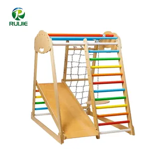 Jeux de plein air pour enfants Cadre d'escalade en bois Aire de jeux intérieure Équipement de jeux
