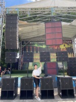 Sistema de sonido para conciertos al aire libre, equipo de sonido amplificador de altavoz de 3 canales, bajos activos de 18 pulgadas