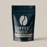 Mini pochette à café noir mat compostable imprimée sacs de haricots crus scellés sous vide avec valve à fermeture éclair en plastique PET pour emballage de gâteau