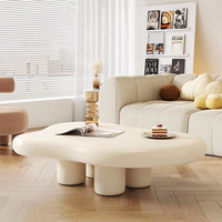 Table basse nordique minimaliste et luxueuse, mini table basse unique blanche élégante, petite unité, table à thé crème nuage