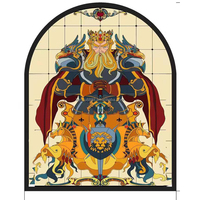 Panel de Vidrio Emplomado con Diseño de Ángel de Catedral, Hecho a Mano y Personalizado, de Gran Tamaño, con Marco de Hierro para Decoración de Paredes, Estilo Europeo