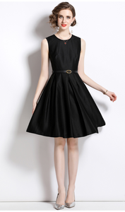 Abito Mini Elegante <span class=keywords><strong>da</strong></span> <span class=keywords><strong>Donna</strong></span> di Alta Gamma 2026 Stile Francese con Scollo Rotondo e Cintura Formale in Vita - Product Image 2