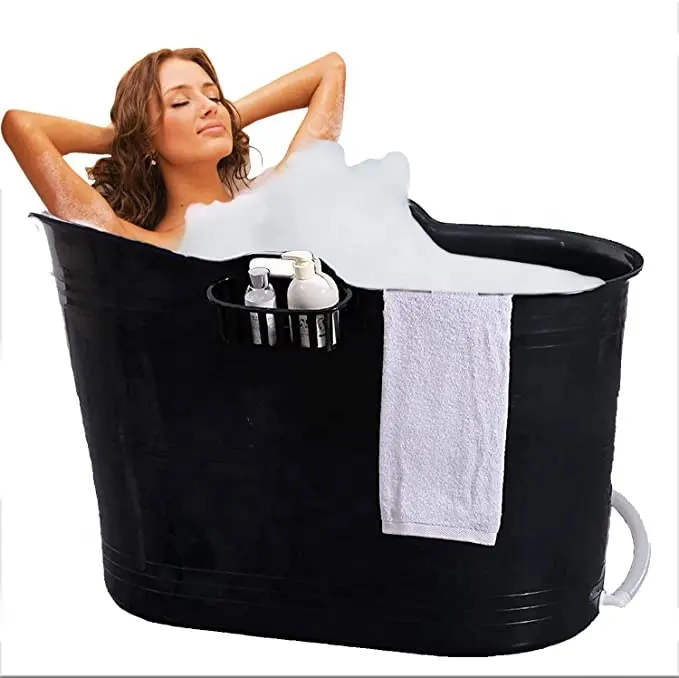 2021 Bath Bucket Grey Seating Bath for adults and children Plastic Mobile bathtub For Small bathrooms