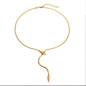 Collar Casual de Oro Pulido de 18k, Cadena Fina de Serpiente de Acero Inoxidable, Collar para Mujer - Product Image 3