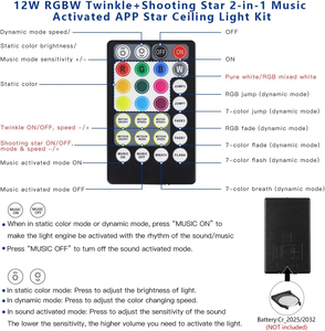 Kits de plafond étoilé 2-en-1 à fibres optiques scintillantes pour voiture, avec contrôle par application, éclairage LED effet météore et fibres optiques pour plafond étoilé - Product Image 4