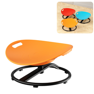 Chaise tournante sensorielle à base métallique pour enfants autistes et tout-petits - Chaise pivotante durable et écologique pour jeux d'intérieur et entraînement à la rotation assise - Product Image 1