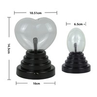Lampe sphérique électrostatique USB en forme de cœur, boule de foudre, petite veilleuse LED avec batterie intégrée, design moderne