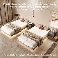 Cama tatami minimalista japonesa de estilo INS, cama baja suspendida, cama suspendida en el suelo