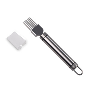 Éminceur d'oignons et de légumes en acier inoxydable, coupe-ail, gadget de cuisine, lavage à la main uniquement - Product Image 1