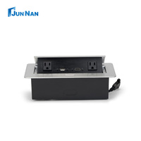 Enchufe de Corriente Oculto para Escritorio, Impermeable, de Aleación de Aluminio, Empotrado, con 2 Tomas de CA y Puerto USB, para Mesa de Oficina, con Enchufe