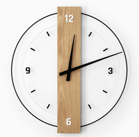 Jam Dinding Sederhana, Gaya Nordik Modern, Kayu Solid, Bentuk Persegi, Operasi Senyap, Sempurna untuk Dekorasi Kamar Tidur dan Gaya Pribadi.