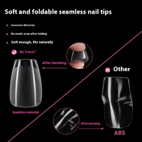OEM 120/552 pièces/boîte embouts d'ongles ultra-minces sans couture vente à chaud XXS embouts d'ongles en gel semi-mat pour logo sans doigts