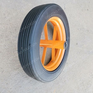 <span class=keywords><strong>Roue</strong></span> pleine 14 pouces 15 pouces <span class=keywords><strong>roue</strong></span> en caoutchouc solide 15 ''pneu de brouette sans plat 4.00-8 <span class=keywords><strong>roue</strong></span> en caoutchouc non gonflée pas plat dur - Product Image 1