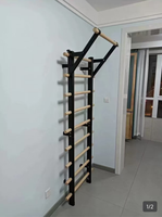 Barre de traction murale multifonctionnelle pour Pilates, en acier et bois, pour la maison et le studio