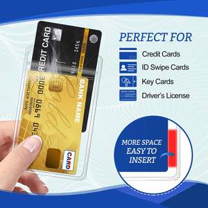 Porte-cartes transparent en PVC souple avec logo personnalisé, imperméable, pour badge d'identification - Product Image 3