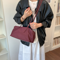 Sac à bandoulière JINZE3531 pour femme en nylon, couleur unie, grande capacité, style coussin, sac à main bandoulière, fermeture éclair longue réglable, polyester