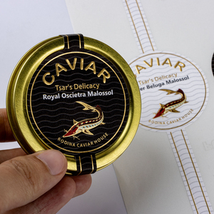 Etiqueta Personalizada para Latas de Caviar, Impresión de Logotipo en Lámina Dorada, Etiqueta para Latas de Caviar, Etiqueta Adhesiva para Envases de Alimentos de Lujo - Product Image 5