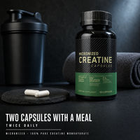Capsules de créatine micronisée prêtes à être expédiées, créatine monohydrate 2,5 g par portion, 60 capsules, étiquette privée OEM ODM