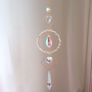 Campana de Viento Colgante para Jardín con Bola de Prisma de Estrella y Luna Colorida, Accesorios Metálicos, Atrapasol de Cristal, Adorno Aéreo - Product Image 3