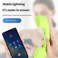 Earphone Mikrofon Handset Ponsel, Earphone Handset Gaya Telepon Retro, Tipe Universal