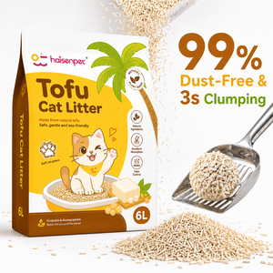 Litière agglomérante biodégradable en tofu BSCI, non toxique, à base de plantes, sans odeur, vente en gros, fabricant OEM naturel - Product Image 1