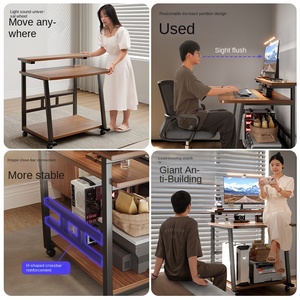 โต๊ะคอมพิวเตอร์ขนาดเล็ก สำหรับใช้ในบ้าน โต๊ะวางโน้ตบุ๊กแบบพกพา โต๊ะเรียน โต๊ะข้างเตียง ทำจากไม้ ขนาดกะทัดรัด เหมาะสำหรับห้องนอนในอพาร์ตเมนต์ขนาดเล็ก - Product Image 3