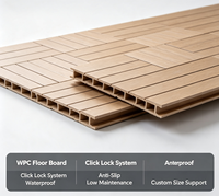 Planche de terrasse en WPC PE solide, imperméable, antidérapante, pour extérieur, terrasse, jardin, revêtement de sol en composite bois-plastique