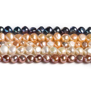 Vente en gros de perles d'eau douce baroques de forme irrégulière, à deux côtés, trou horizontal, brillantes, colorées, accessoires de bijoux DIY, directement - Product Image 5