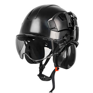 <span class=keywords><strong>Casque</strong></span> de sécurité en ABS rigide, durable, multicolores, pour travaux en extérieur, cyclisme, avec visière et protège-oreilles - Product Image 1