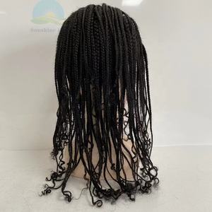 Pelucas de cabello trenzado africano transparente suizo <span class=keywords><strong>HD</strong></span> encaje indio Remy pre estilo trenzado pelucas de cabello humano pre arrancadas - Product Image 5