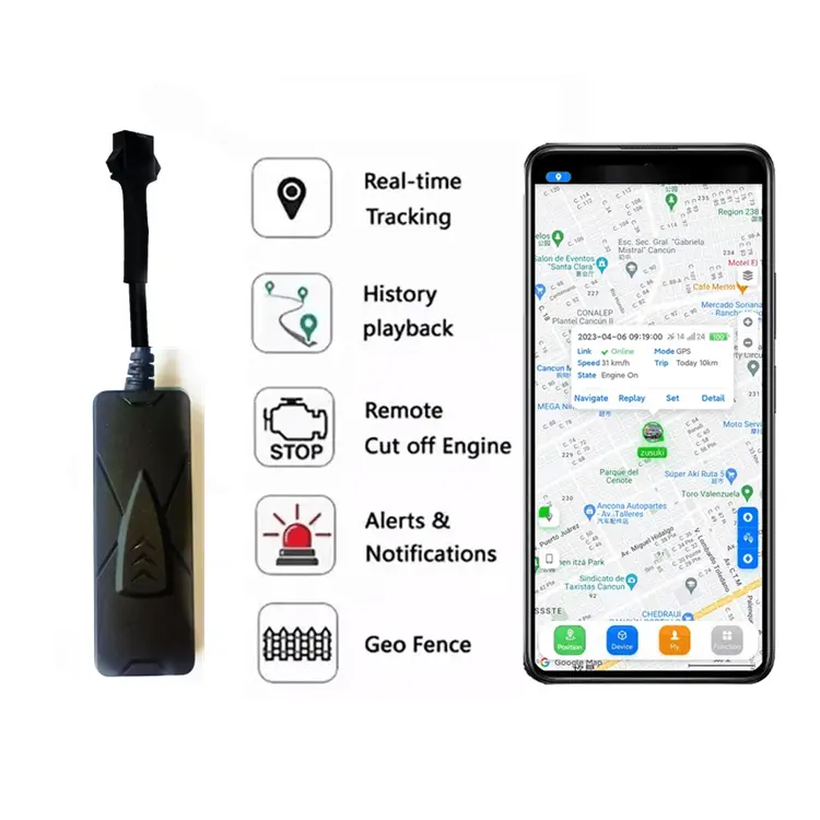 เครื่องติดตาม GPS 2G สําหรับการติดตามรถแบบเรียลไทม์พร้อมเครื่องยนต์ตัดระยะไกล เครื่องติดตามยานพาหนะ GPS GSM 2G