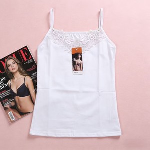 Camisola Blanca con Encaje Frontal Modelo XMK008 de $0.65 para Mujer, Top sin Mangas Suave y Elástico - Product Image 4